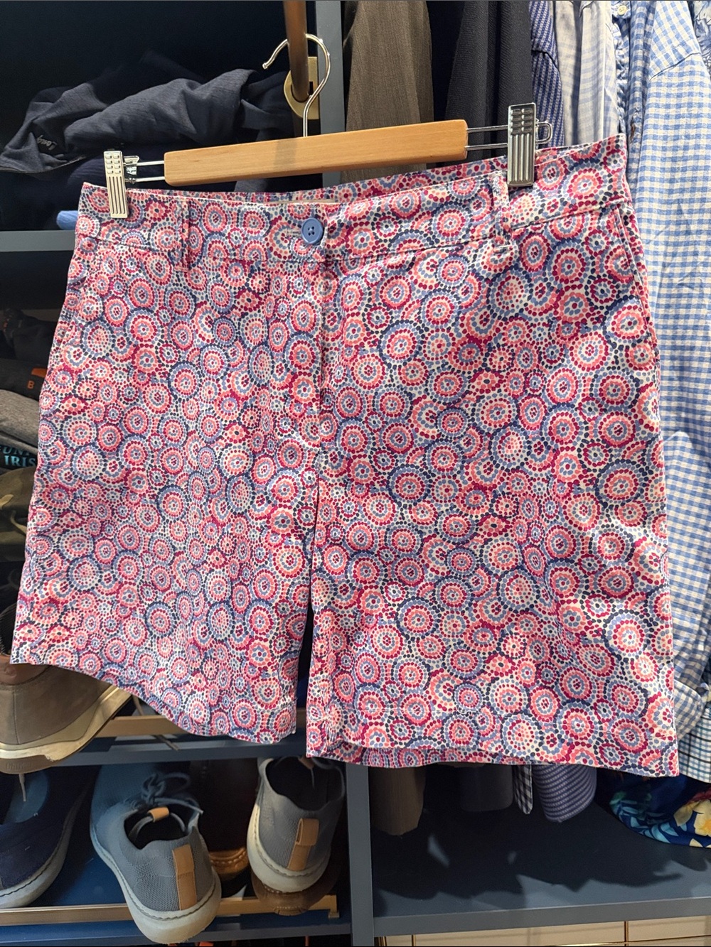 Talbots Pink and Blue Medallion Print Bermuda Shorts